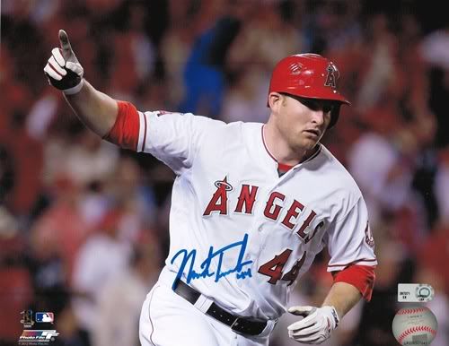 Mark Trumbo Autographed 16x20 Finger in Air