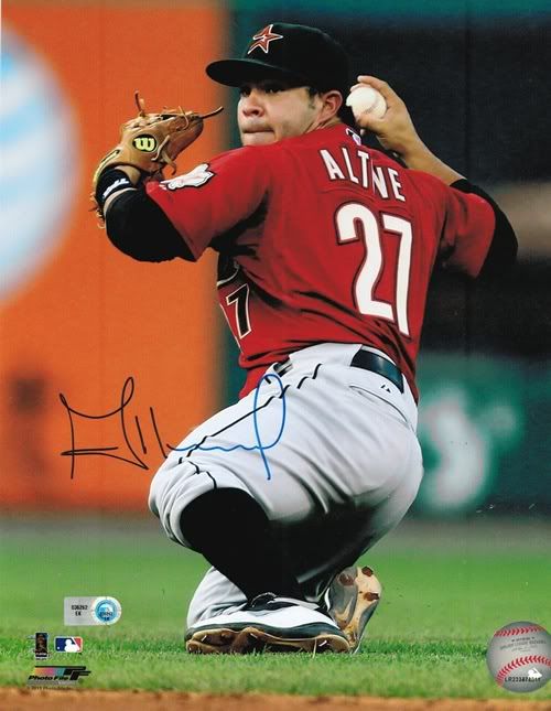 Jose Altuve Autographed 8x10 Throwing from Knees