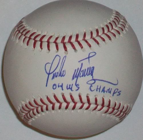  Pedro Martinez "04 WS Champs" Autographed Baseball