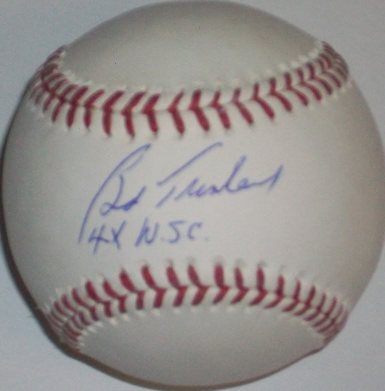  Bob Turley "4X WS Champs" Autographed Baseball