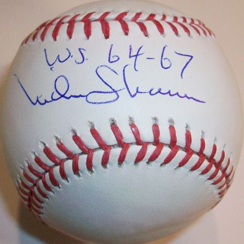  Mike Shannon "64 67 WS Champs" Autographed Baseball
