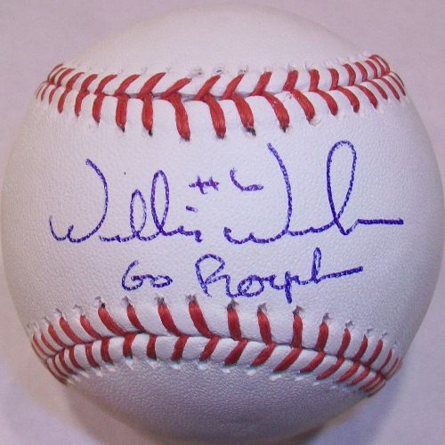 Willie Wilson Go Royals Autographed Baseball