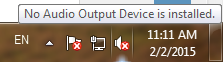 Lỗi win7 ''No audio Output device is installed''
