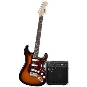Squier by Fender Stop Dreaming, Start Playing Set: SE Special Squier by Fender SP10 Amplifier, Brown Sunburst