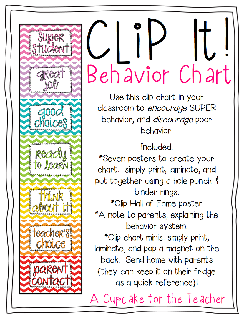 Freebielicious Clip It! Behavior Chart