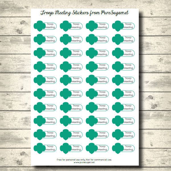 Troop Meeting Planner Stickers | puresugar.net