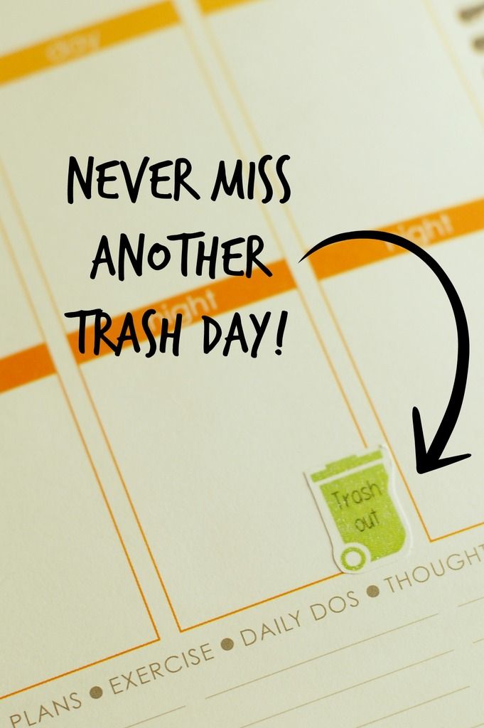 Free Trash Day Stickers For Your Planner