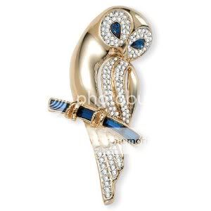 Crystal Owl Pin