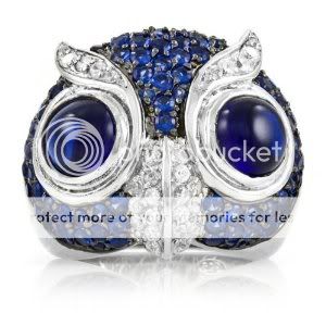 Blue's Owl Cocktail Ring