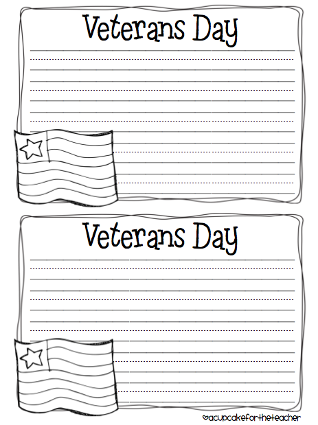 Veterans day writing paper