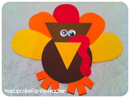 Thankful Turkeys {Craftivity & Printables} - A Cupcake for the Teacher