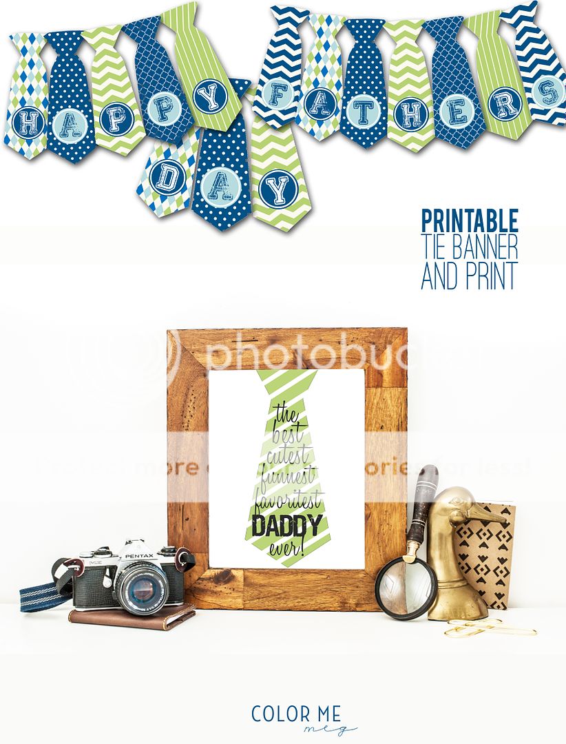 printable father's day tie banner and print!